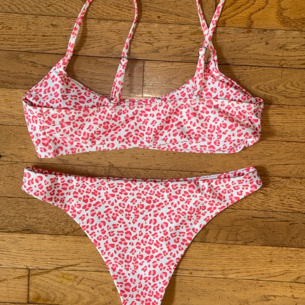 Pink Leopard Bikini Set with Wrap - Picture 5 of 6